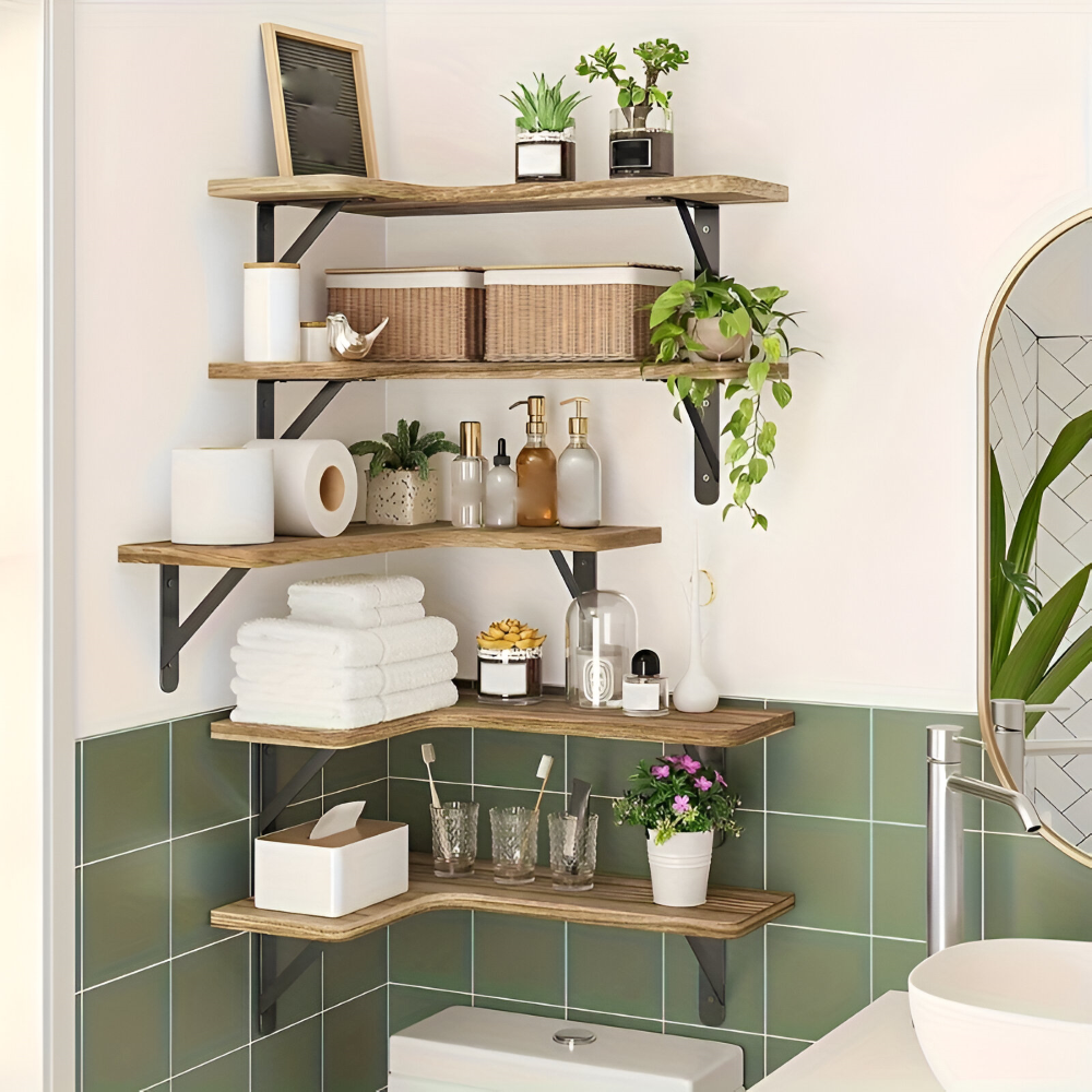 Chic Corner Holzregal - 3/5 Stück Sets Multifunktionale Rustikale Dekoration für Jeden Raum