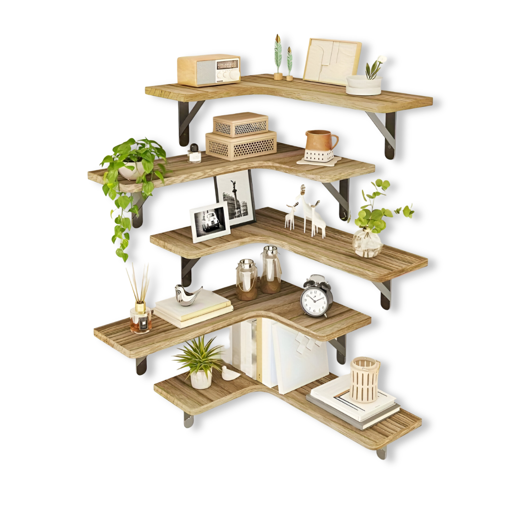 Chic Corner Holzregal - 3/5 Stück Sets Multifunktionale Rustikale Dekoration für Jeden Raum