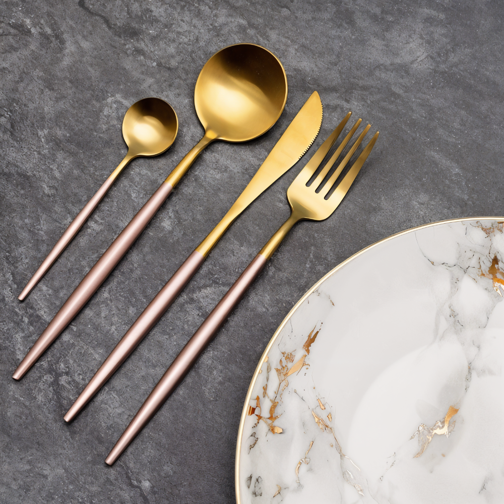 ChicMatte - Edelstahl Besteck Set 4-teilig mehrfarbig