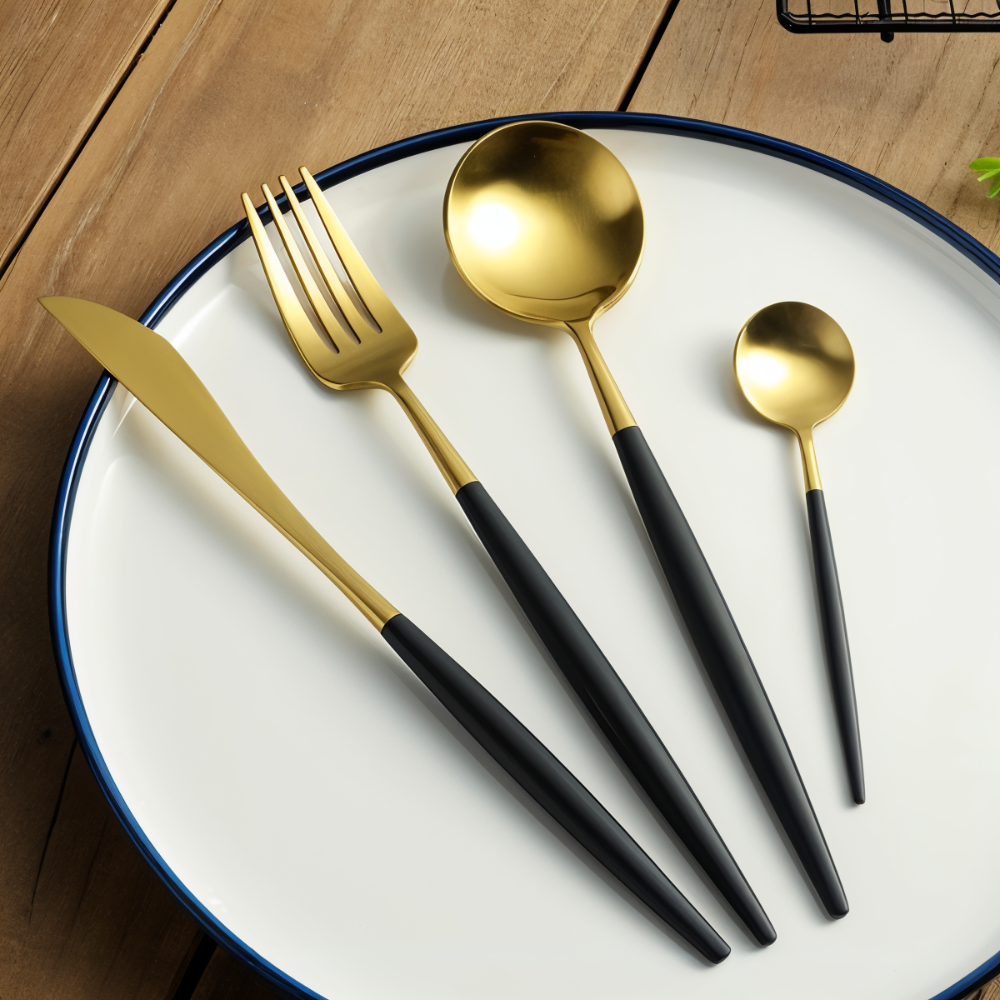 ChicMatte - Edelstahl Besteck Set 4-teilig mehrfarbig