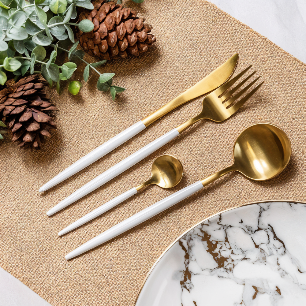 ChicMatte - Edelstahl Besteck Set 4-teilig mehrfarbig