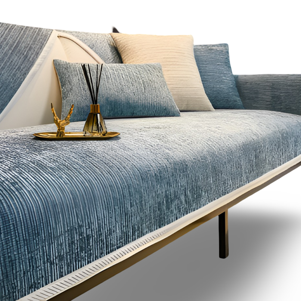 Chic Striped Chenille Sofabezug - Atmungsaktiver, Strukturierter, Haustierfreundliche, Rutschfester Sofabezug