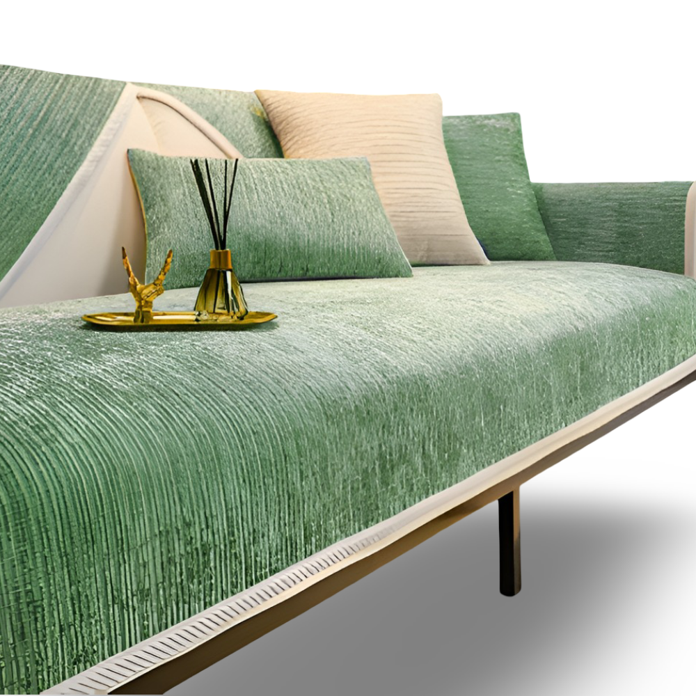 Chic Striped Chenille Sofabezug - Atmungsaktiver, Strukturierter, Haustierfreundliche, Rutschfester Sofabezug