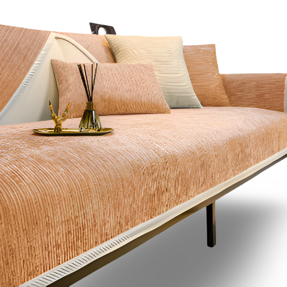 Chic Striped Chenille Sofabezug - Atmungsaktiver, Strukturierter, Haustierfreundliche, Rutschfester Sofabezug