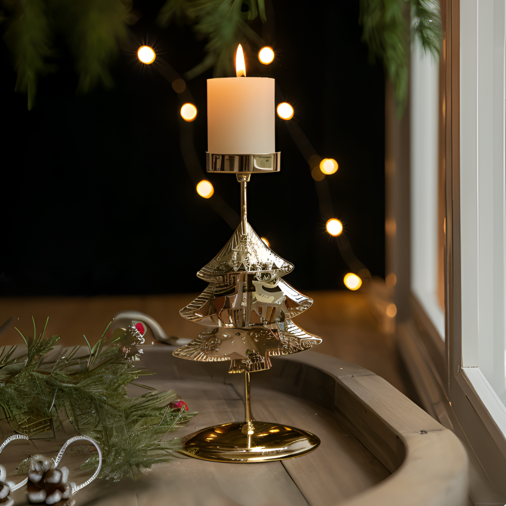 Cierge - Stand - Vintage Kerzenhalter Weihnachten Metall