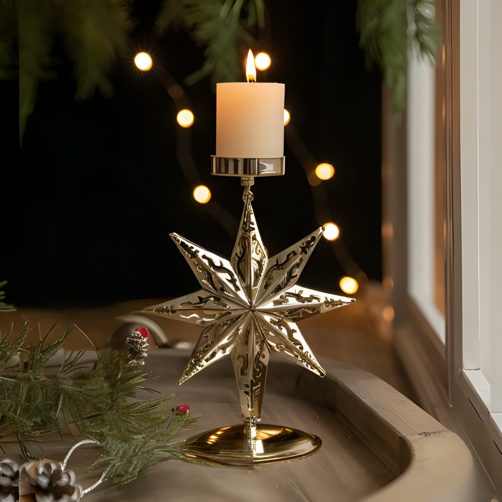 Cierge - Stand - Vintage Kerzenhalter Weihnachten Metall