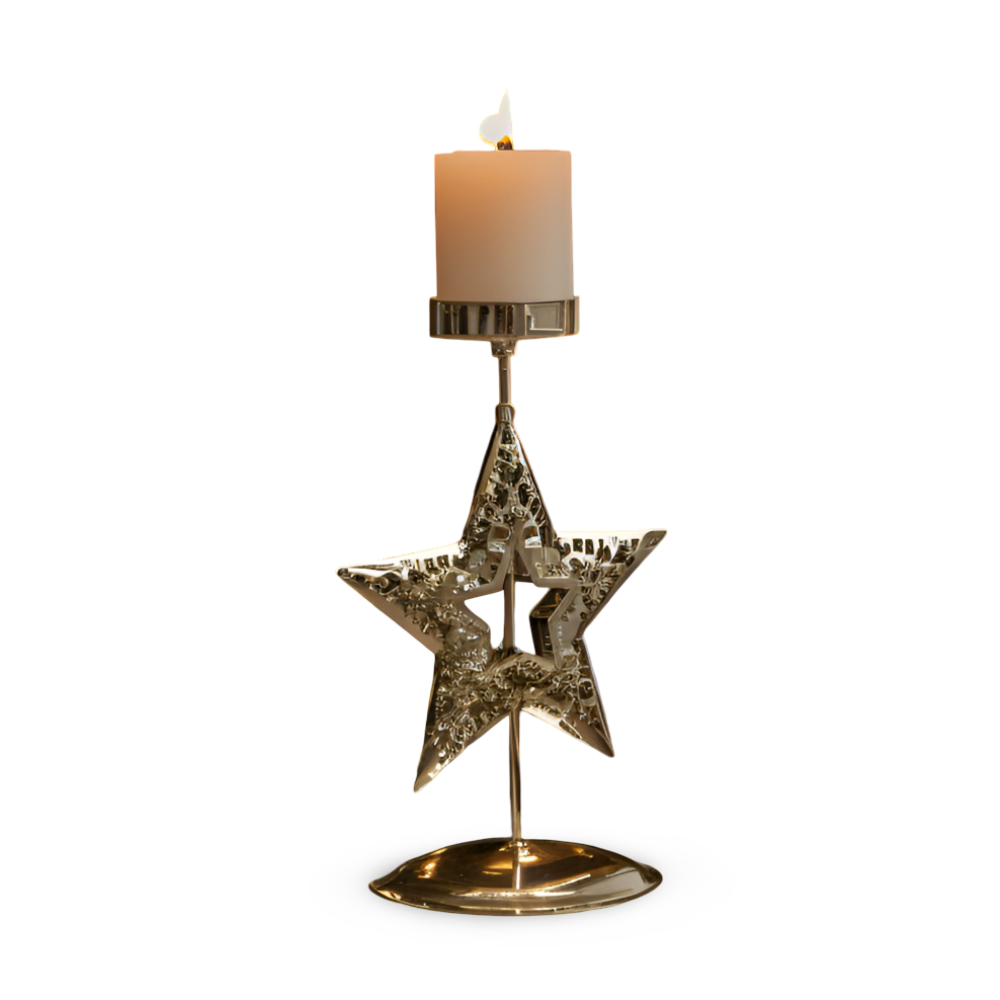 Cierge - Stand - Vintage Kerzenhalter Weihnachten Metall