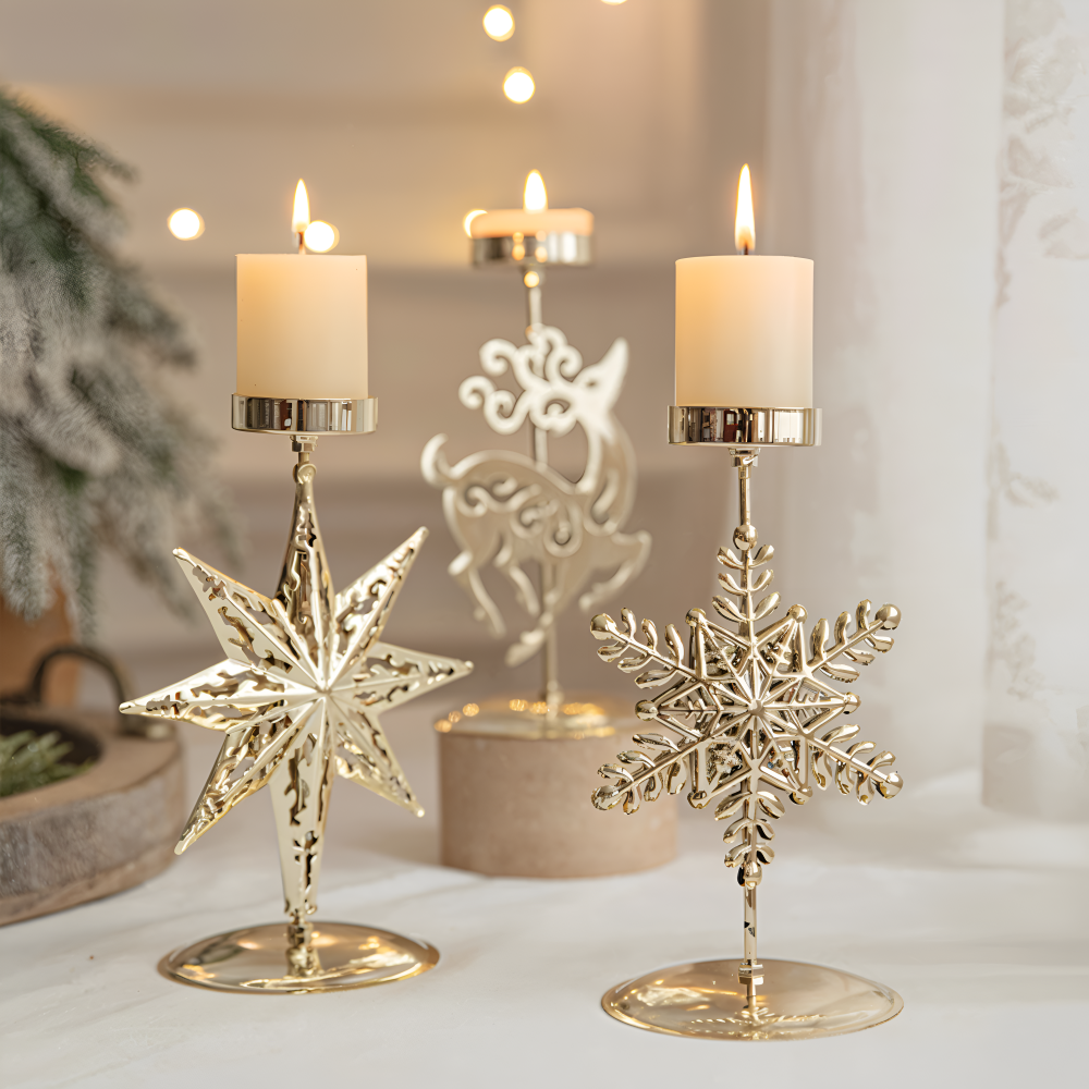 Cierge - Stand - Vintage Kerzenhalter Weihnachten Metall