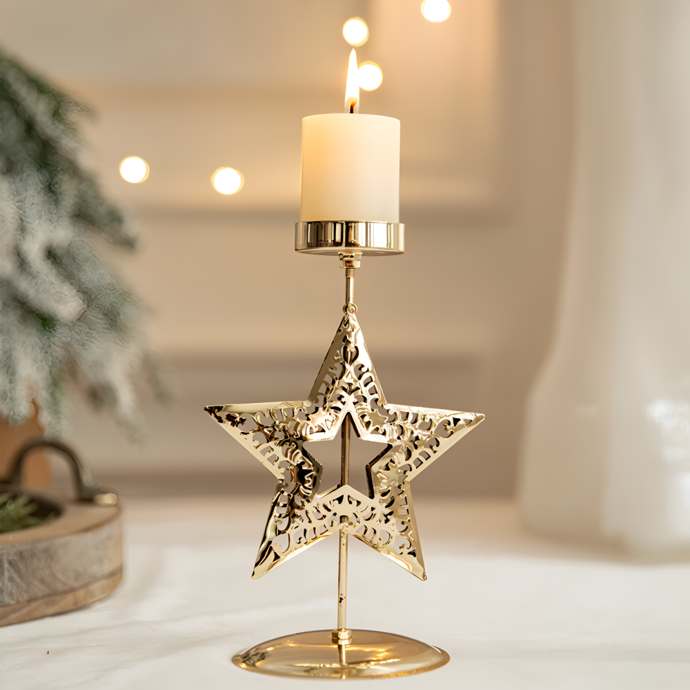 Cierge - Stand - Vintage Kerzenhalter Weihnachten Metall