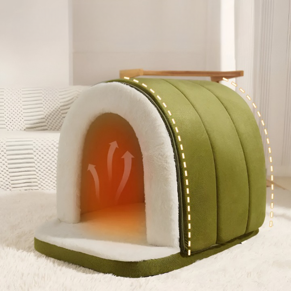2-in-1 Hundebett & Hundehöhle Plüsch – Orthopädisch, Anti-Stress, Waschbar