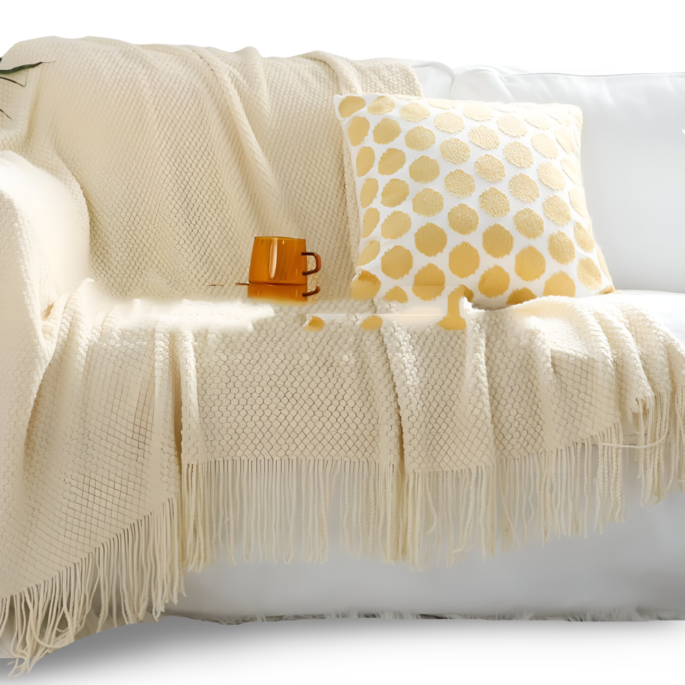 CoarseKnit Plaid - Stylische Strickdecke - Fleece Decke für Ganzjährigen Komfort