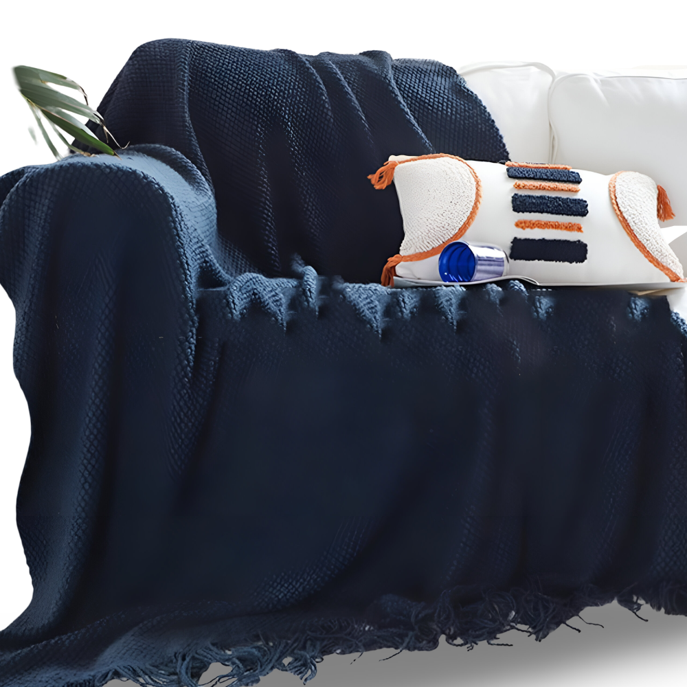 CoarseKnit Plaid - Stylische Strickdecke - Fleece Decke für Ganzjährigen Komfort