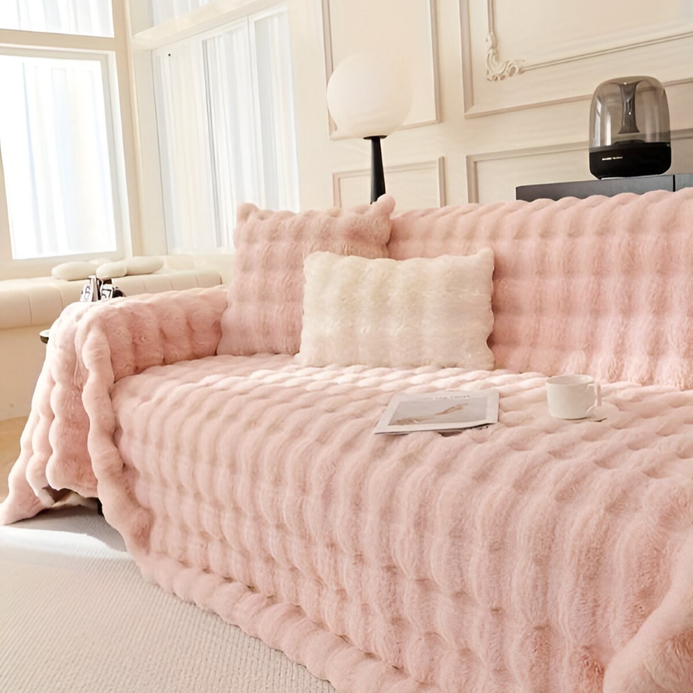 ComfyPal Plaid - Luxuriöse Dicke Plüsch Sofadecke - Ultra Weiche Gesteppte Kunstpelz Fleece Blanket