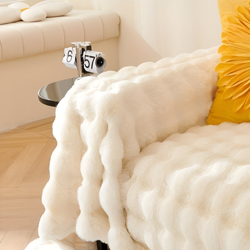 ComfyPal Plaid - Luxuriöse Dicke Plüsch Sofadecke - Ultra Weiche Gesteppte Kunstpelz Fleece Blanket