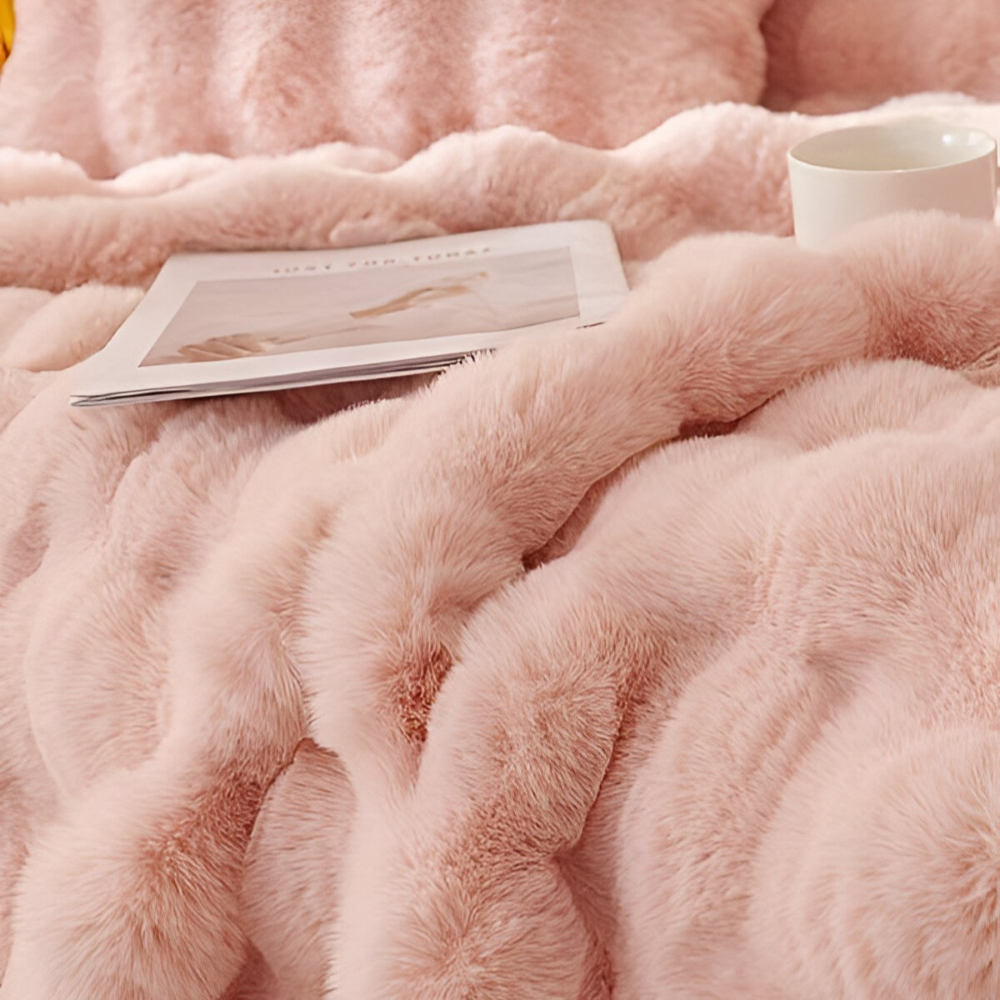 ComfyPal Plaid - Luxuriöse Dicke Plüsch Sofadecke - Ultra Weiche Gesteppte Kunstpelz Fleece Blanket