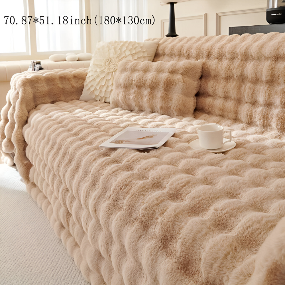 ComfyPal Plaid - Luxuriöse Dicke Plüsch Sofadecke - Ultra Weiche Gesteppte Kunstpelz Fleece Blanket