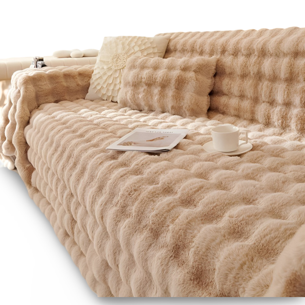 ComfyPal Plaid - Luxuriöse Dicke Plüsch Sofadecke - Ultra Weiche Gesteppte Kunstpelz Fleece Blanket