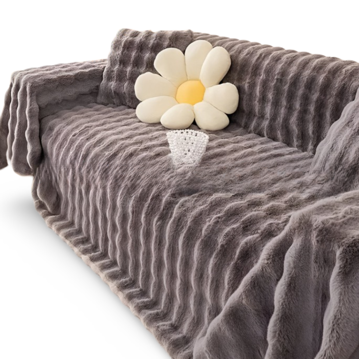 ComfyPal Plaid - Luxuriöse Dicke Plüsch Sofadecke - Ultra Weiche Gesteppte Kunstpelz Fleece Blanket