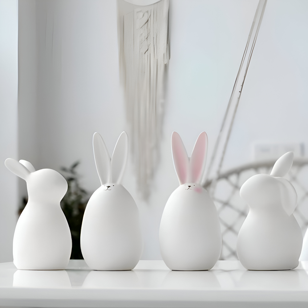 Osterhasen - Figuren weiß minimalistisch