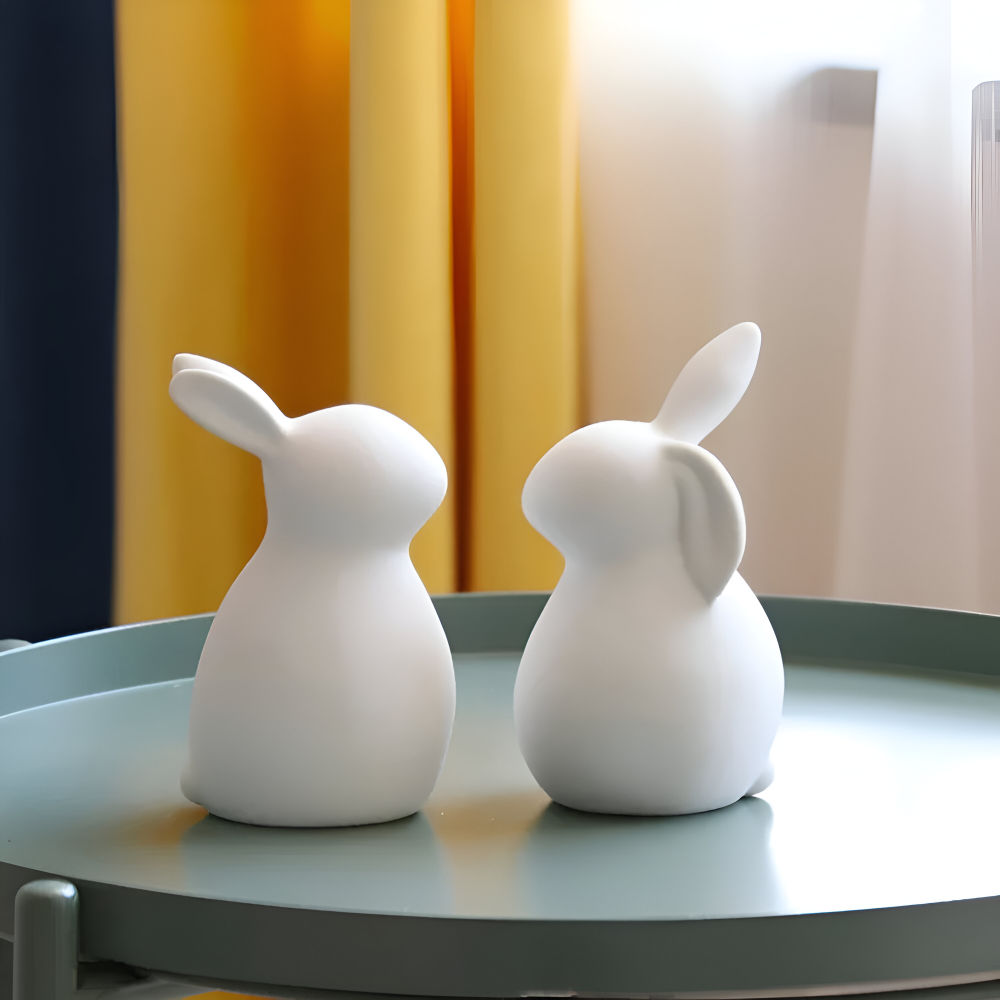 Osterhasen - Figuren weiß minimalistisch