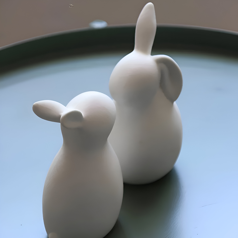 Osterhasen - Figuren weiß minimalistisch
