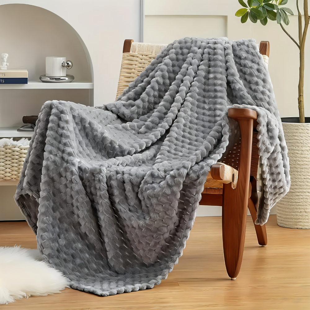 CoziGlam - Dicke Plüsch Fleecedecke mit Muster