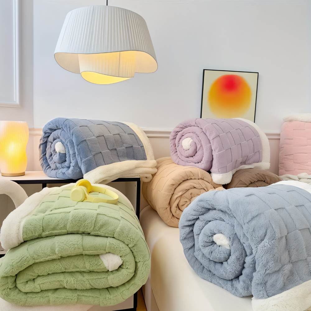 CozyCheck Plaid - Wendbare, Dicke Isolierte Fleece Decke für den Winter