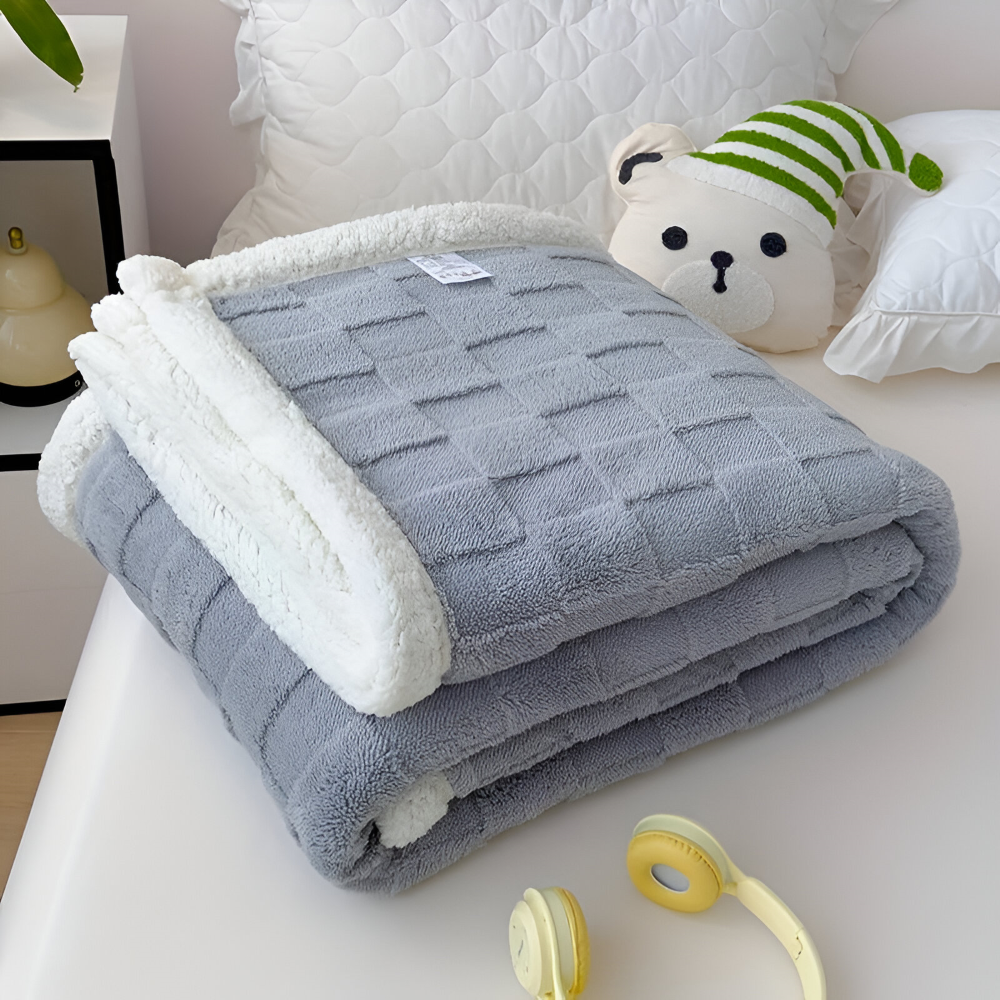 CozyCheck Plaid - Wendbare, Dicke Isolierte Fleece Decke für den Winter
