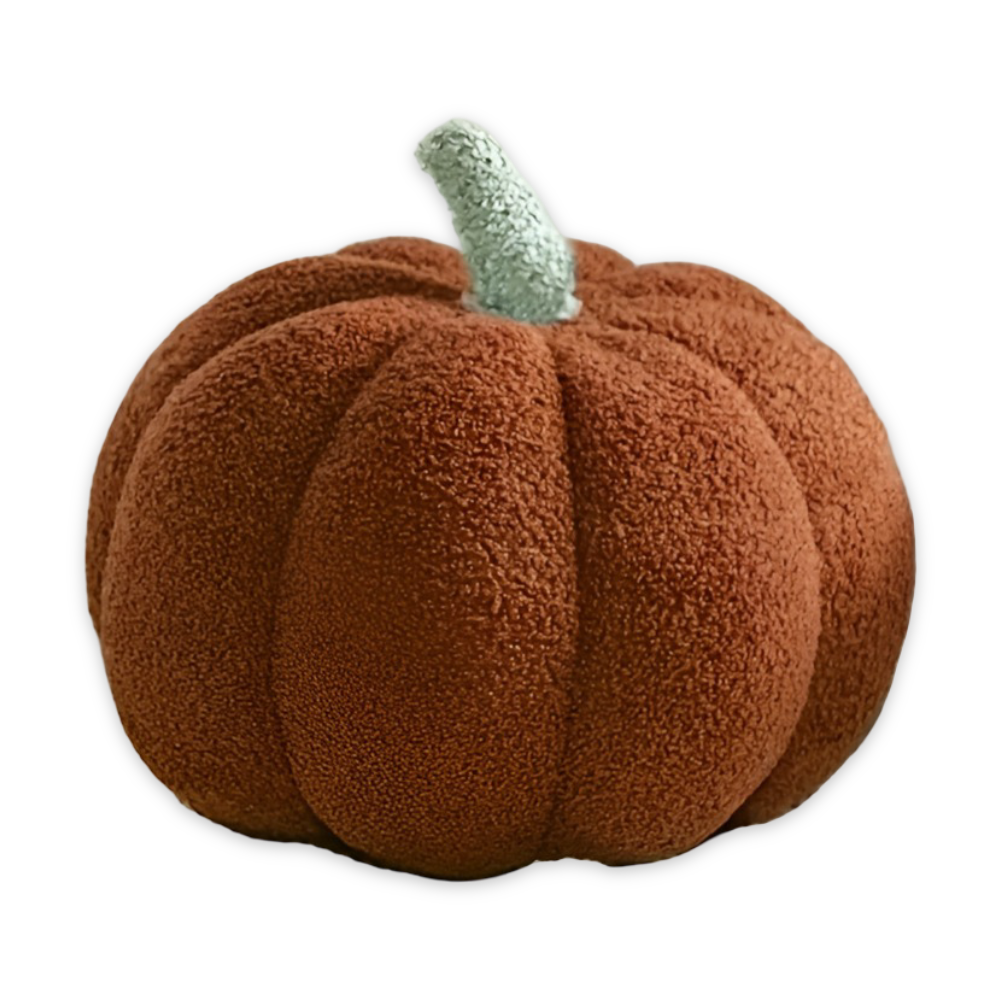 Halloween - Kürbis Dekokissen aus Teddy-Plüsch 20x30 cm
