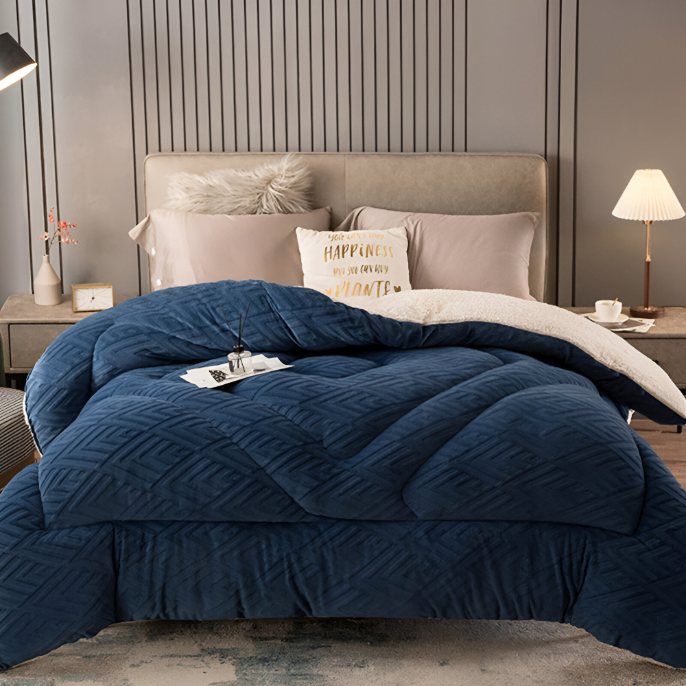 Sherpa - Fleece Bettdecke mit gestepptem Innenfutter