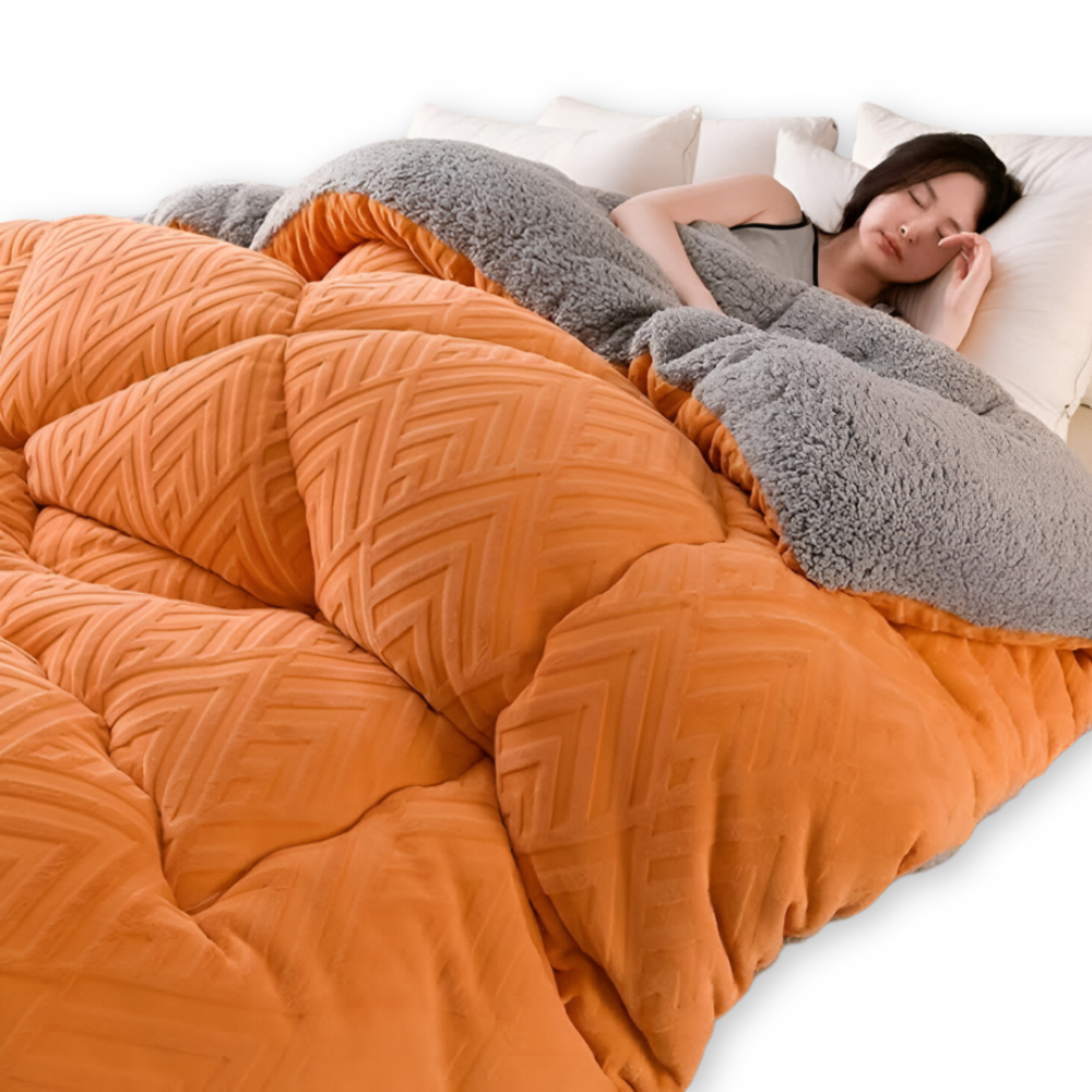 Sherpa - Fleece Bettdecke mit gestepptem Innenfutter
