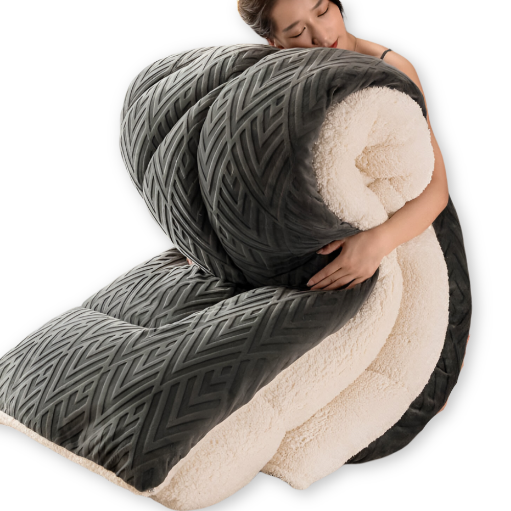 Sherpa - Fleece Bettdecke mit gestepptem Innenfutter
