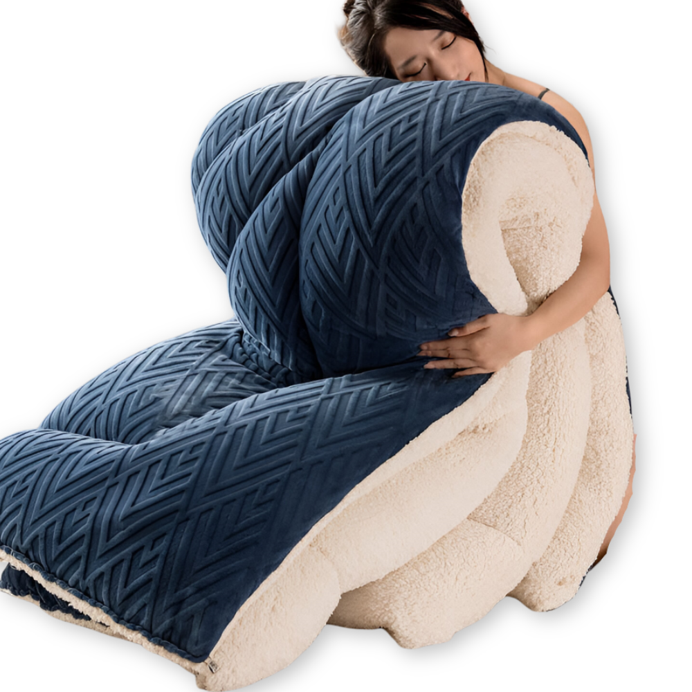 Sherpa - Fleece Bettdecke mit gestepptem Innenfutter