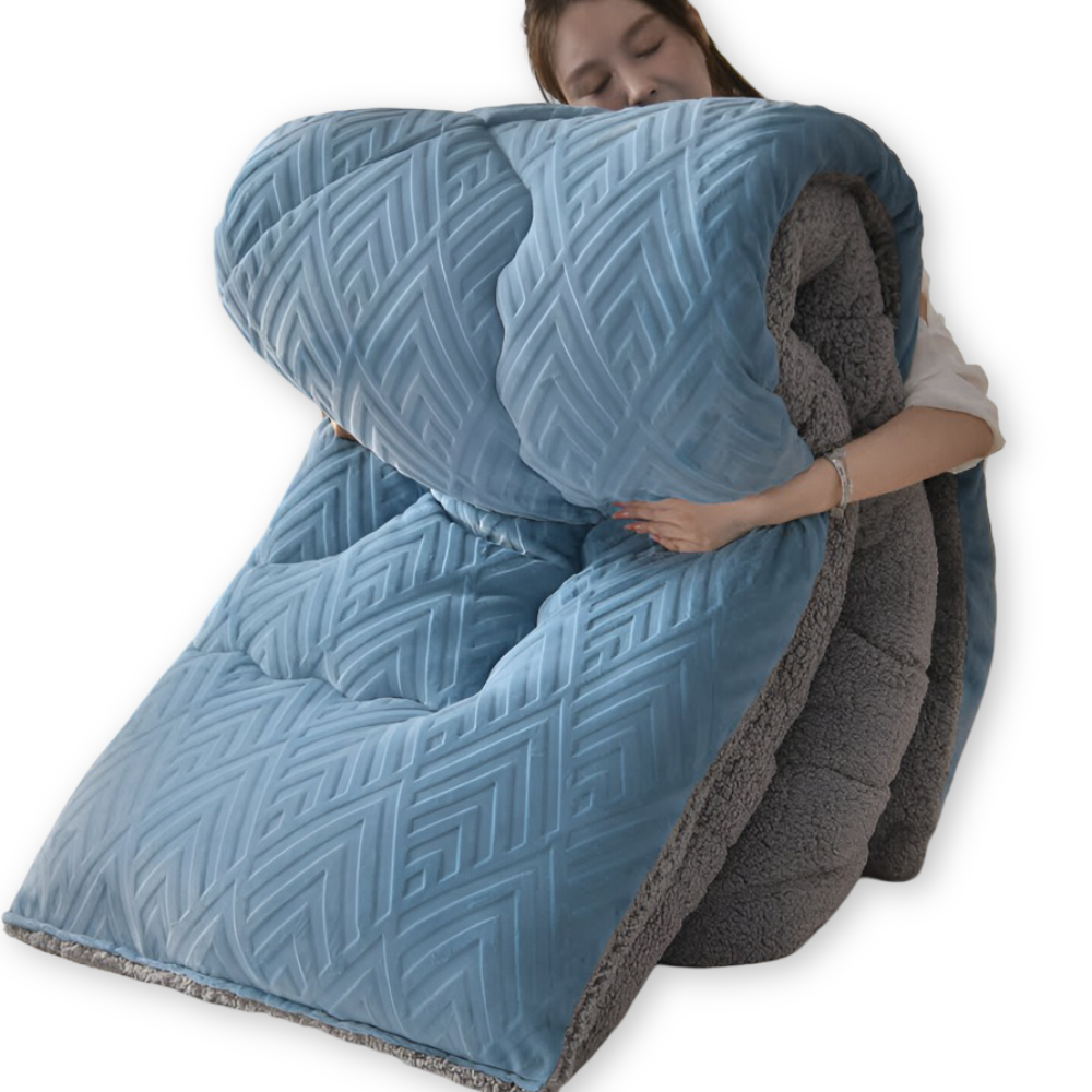 Sherpa - Fleece Bettdecke mit gestepptem Innenfutter