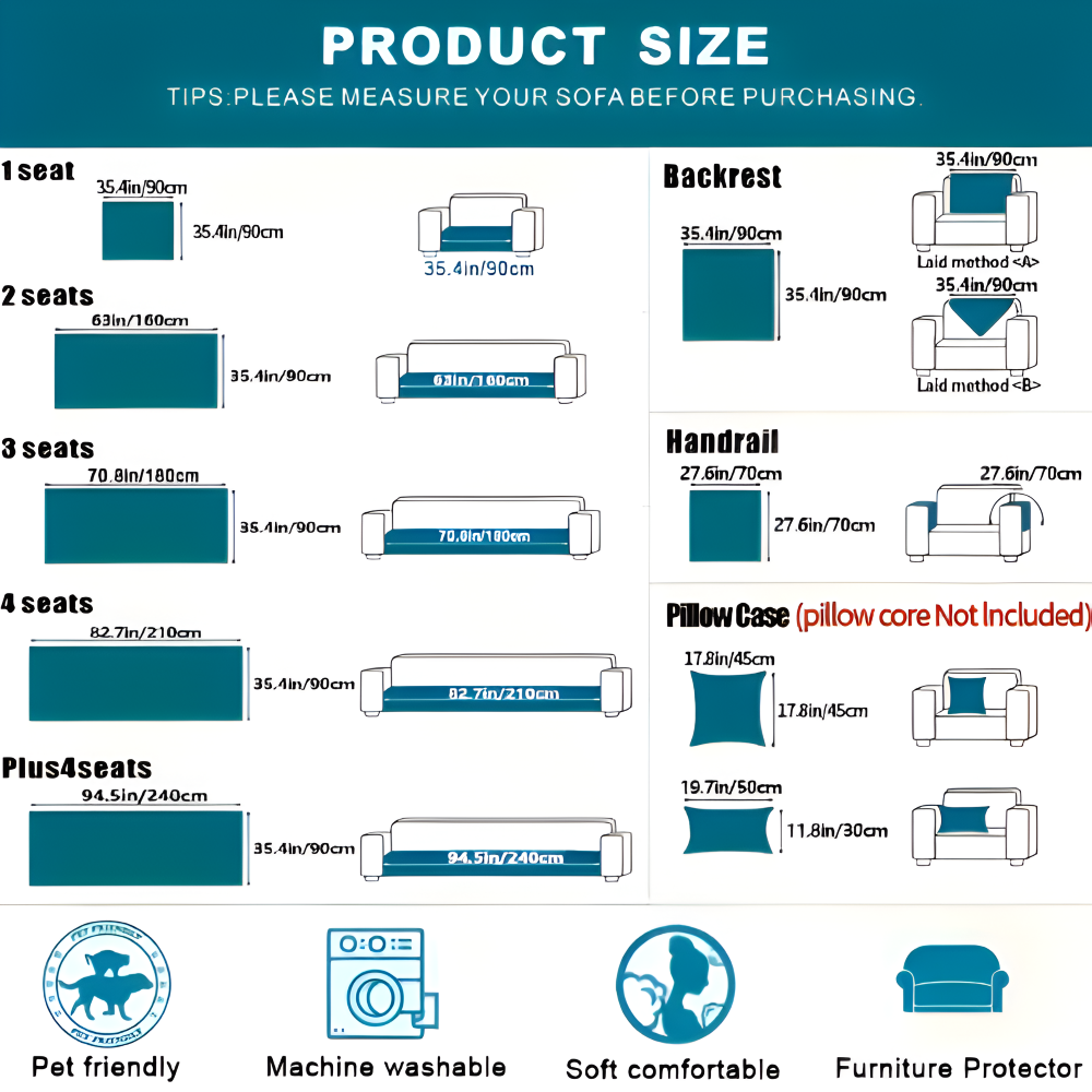 CushShield - Weicher, Rutschfester Shu Samt Sofabezug