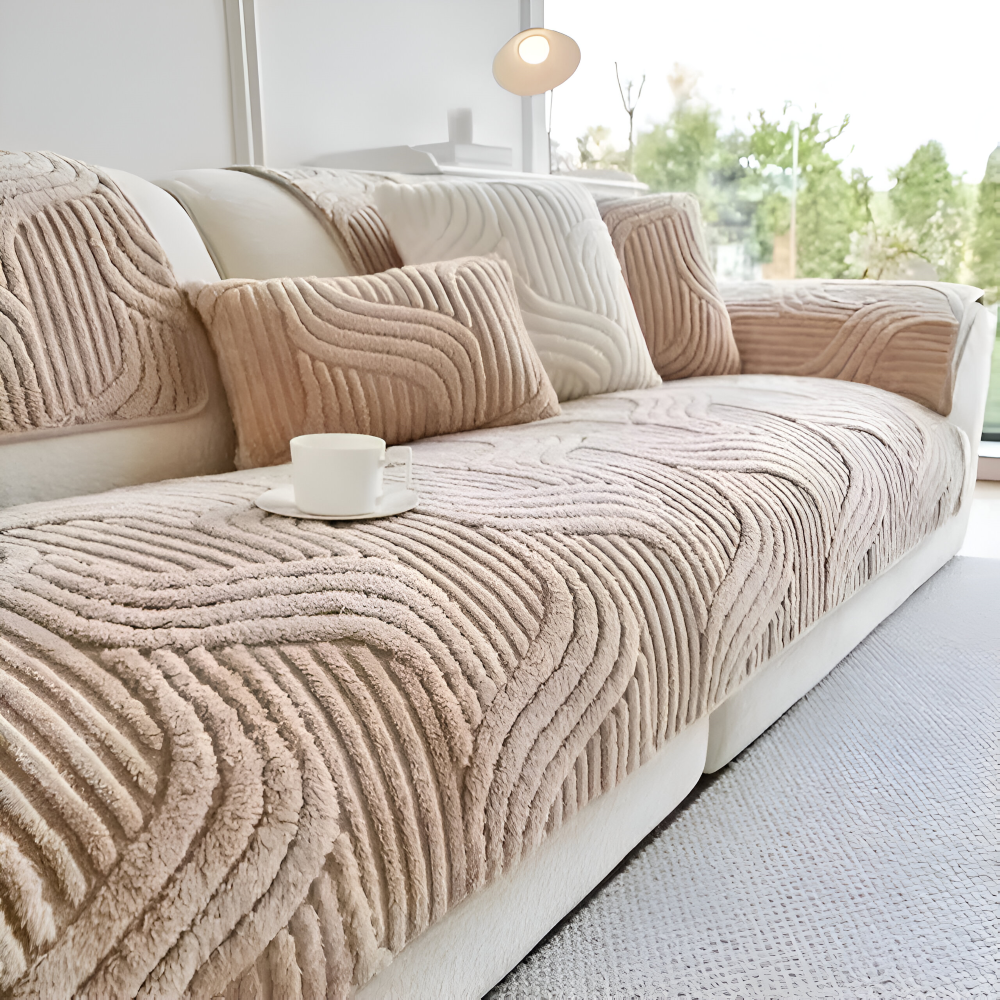 CushShield - Weicher, Rutschfester Shu Samt Sofabezug