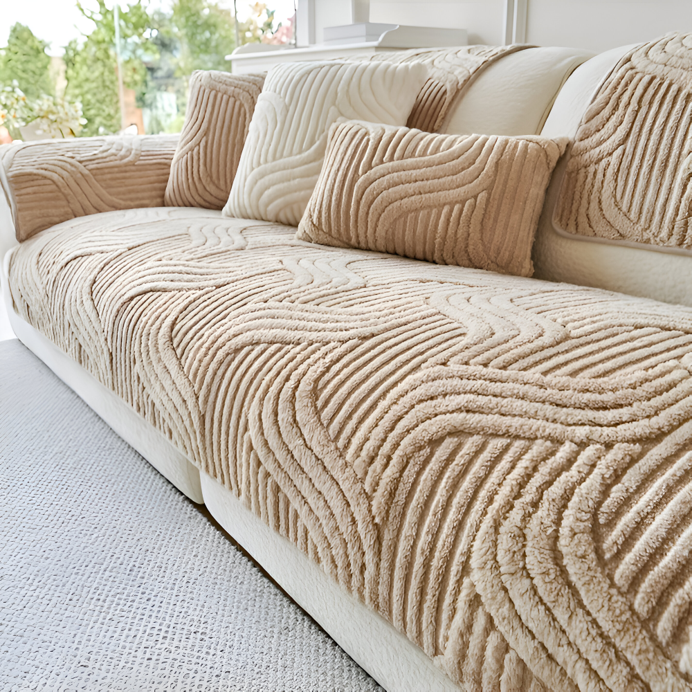 CushShield - Weicher, Rutschfester Shu Samt Sofabezug