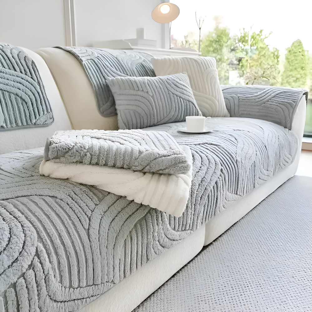 CushShield - Weicher, Rutschfester Shu Samt Sofabezug