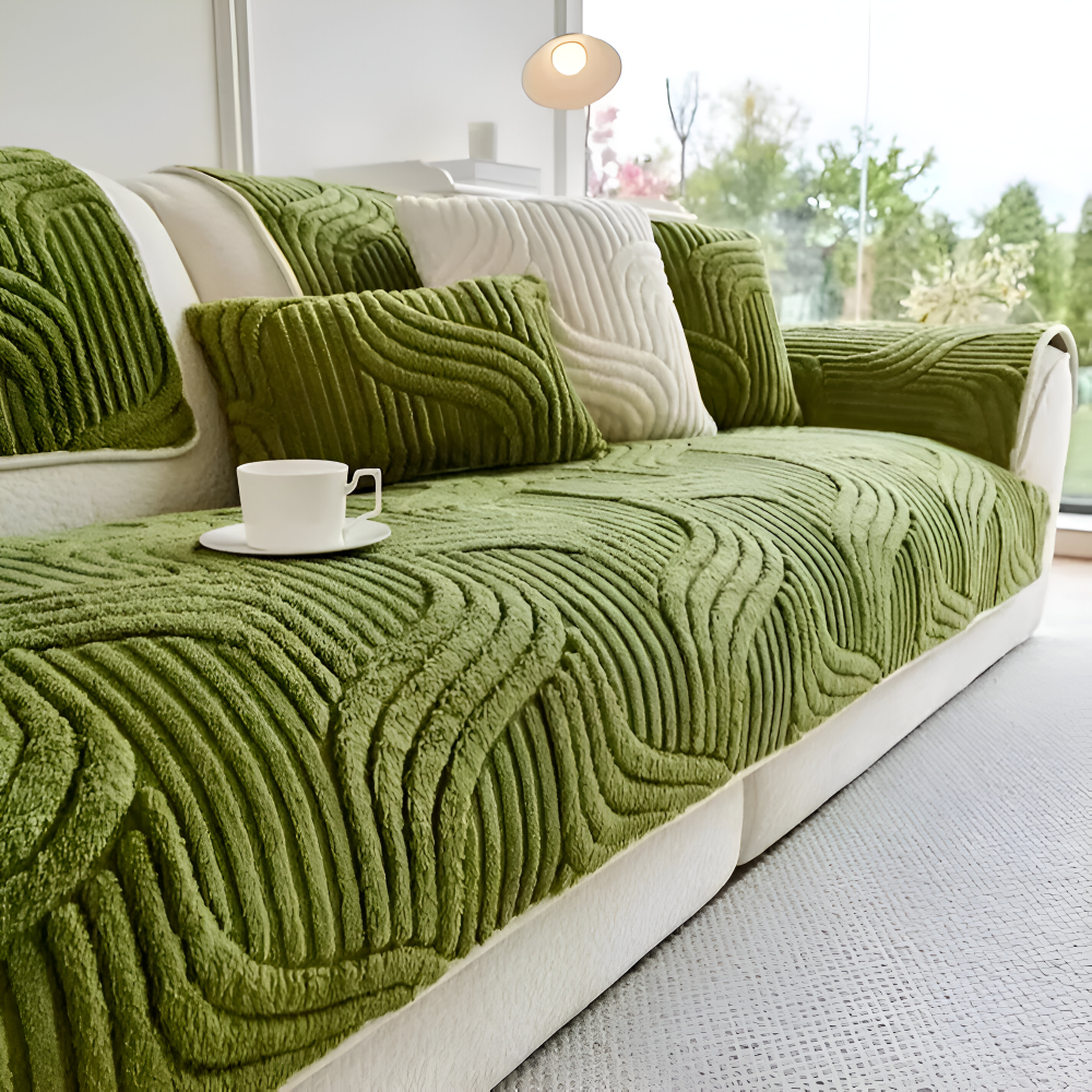 CushShield - Weicher, Rutschfester Shu Samt Sofabezug