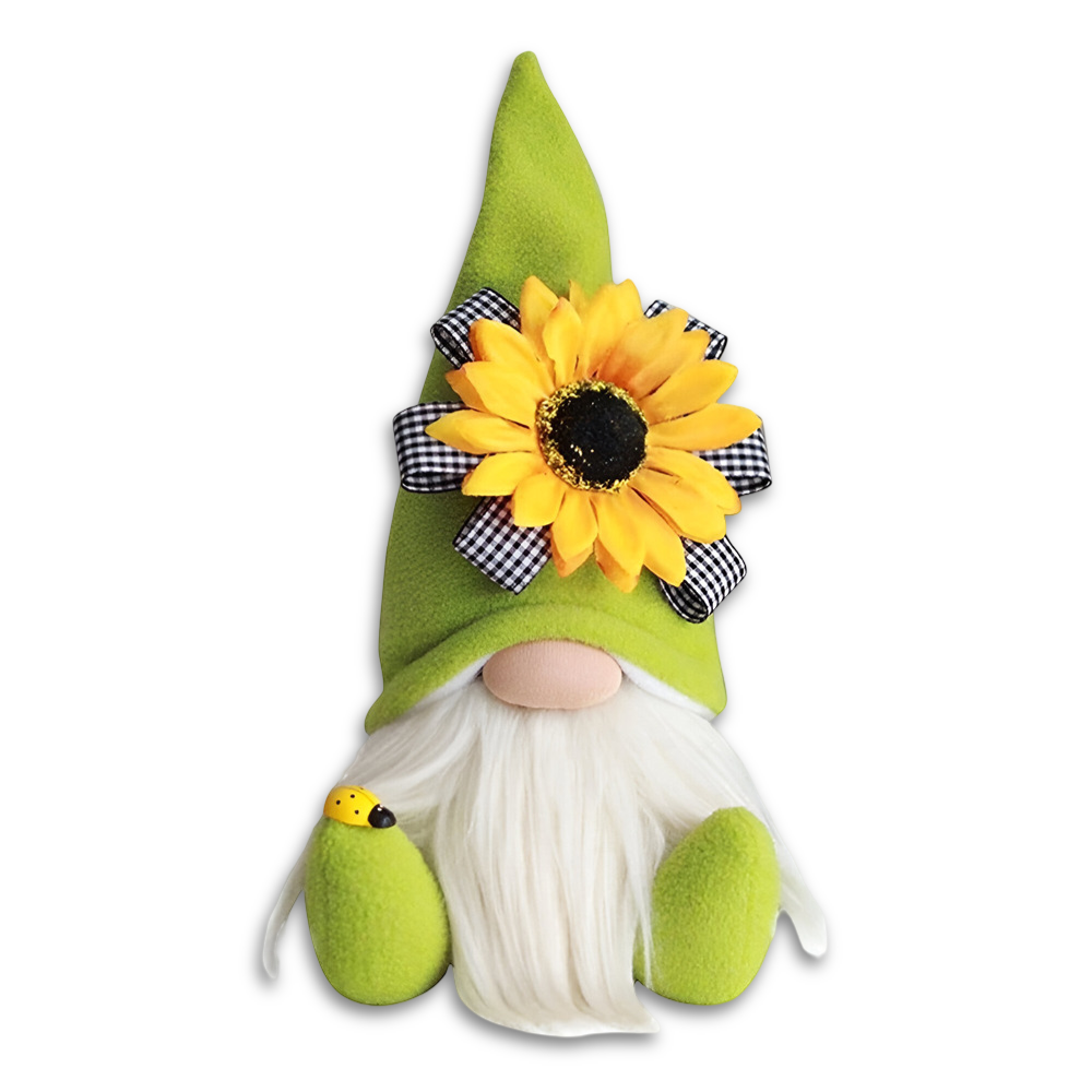 Niedliche - Gnome -Plüsch Gnom Figur mit Sonnenblume 25 cm