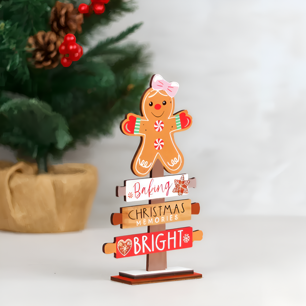 CutieCharms - Lebkuchenmann Weihnachtsanhänger aus Holz
