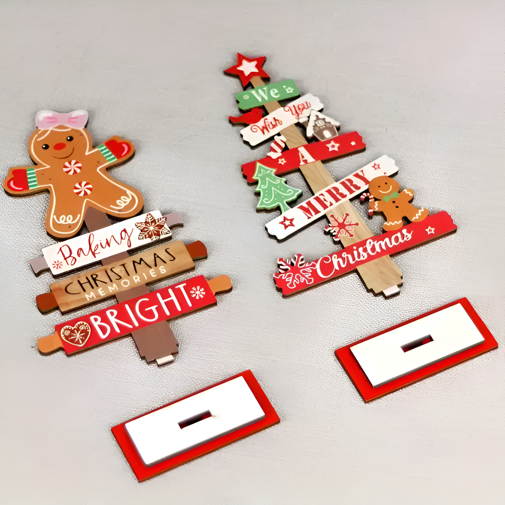 CutieCharms - Lebkuchenmann Weihnachtsanhänger aus Holz