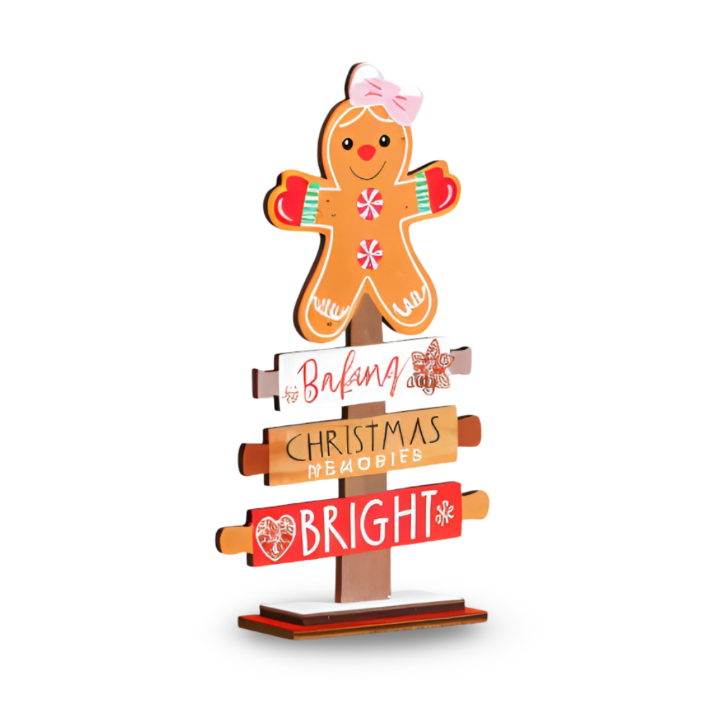CutieCharms - Lebkuchenmann Weihnachtsanhänger aus Holz