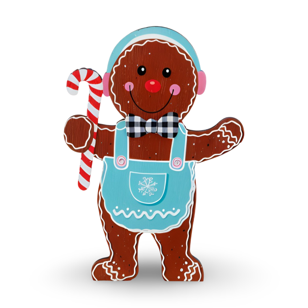 CutieCharms - Lebkuchenmann Weihnachtsanhänger aus Holz