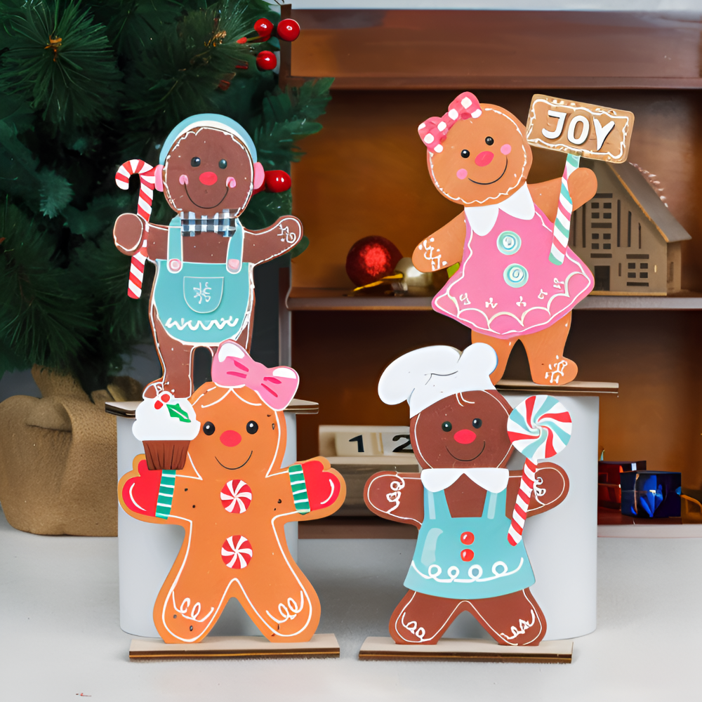 CutieCharms - Lebkuchenmann Weihnachtsanhänger aus Holz