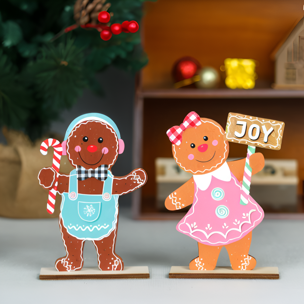 CutieCharms - Lebkuchenmann Weihnachtsanhänger aus Holz