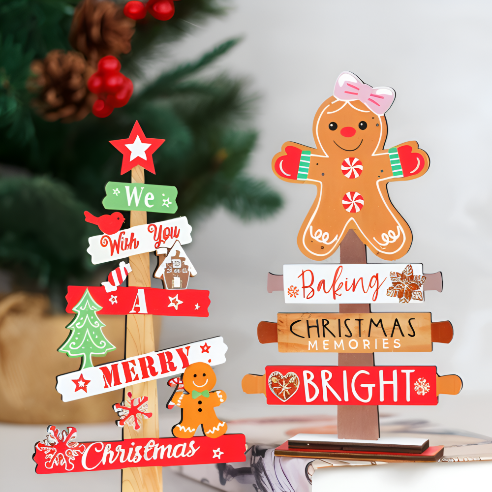 CutieCharms - Lebkuchenmann Weihnachtsanhänger aus Holz