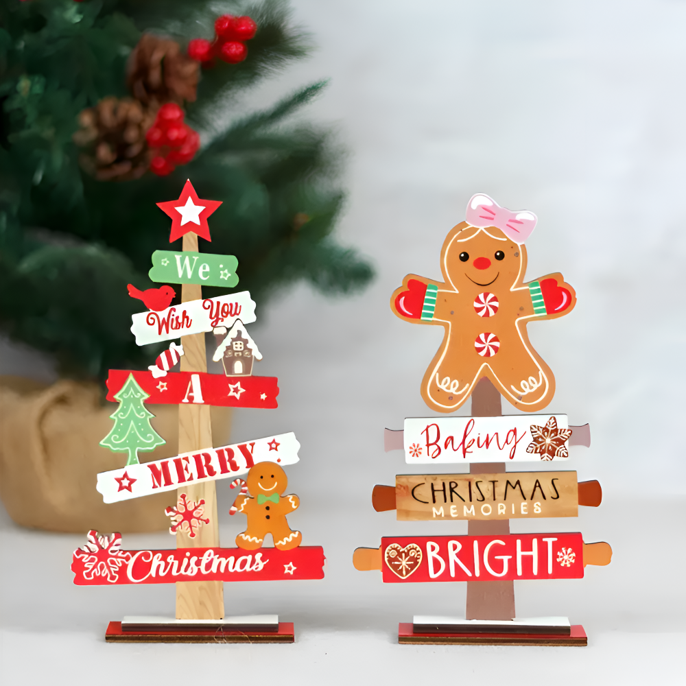 CutieCharms - Lebkuchenmann Weihnachtsanhänger aus Holz