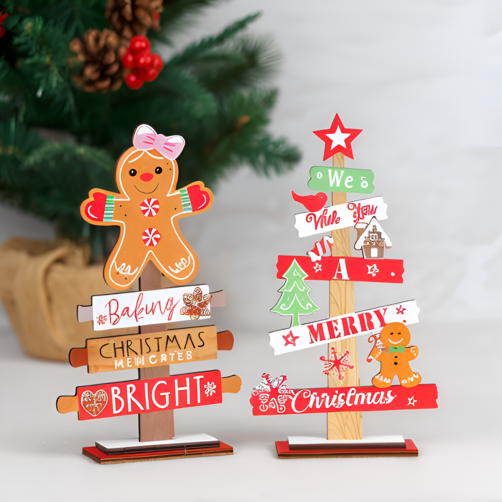 CutieCharms - Lebkuchenmann Weihnachtsanhänger aus Holz