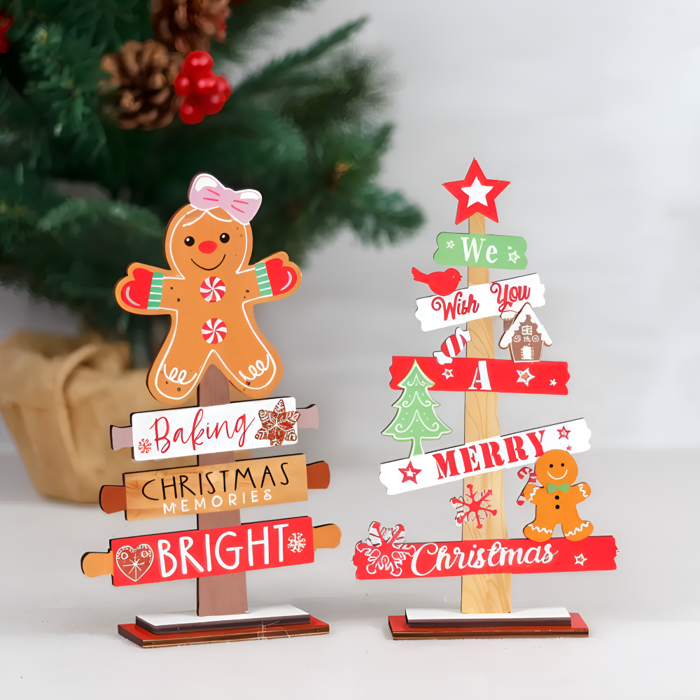 CutieCharms - Lebkuchenmann Weihnachtsanhänger aus Holz